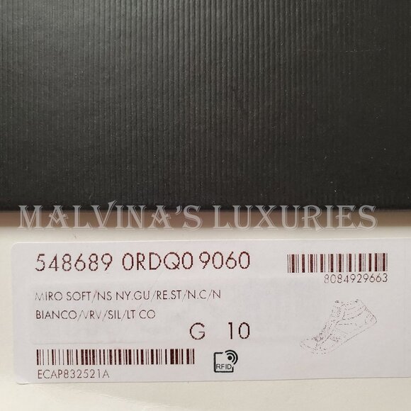 GUCCI SNEAKERS MENS ACE HIGH TOP WHITE LEATHER WEB STRIPE SHOES sz 10G 10.5 - Picture 12 of 12